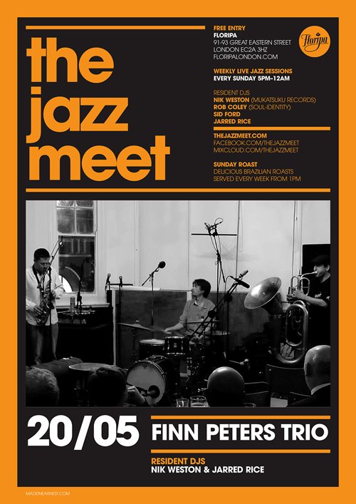 Finn Peters Trio LIVE at The Jazz Meet, Sunday May 20th