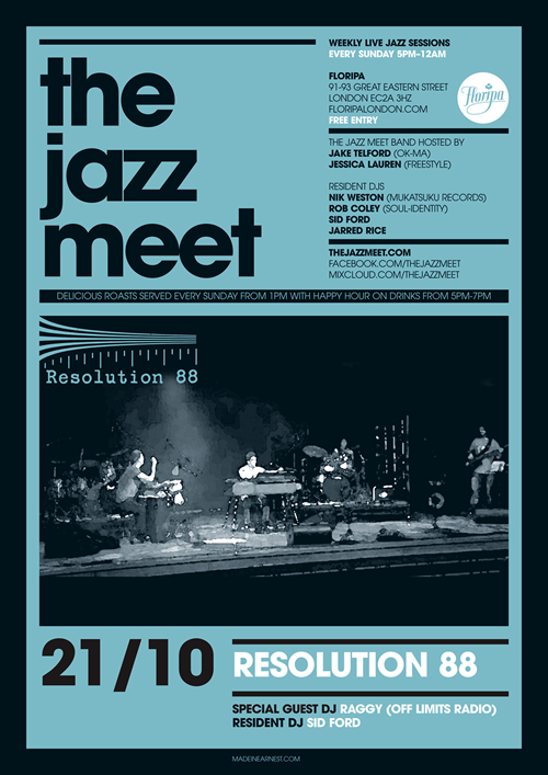 Tom O'Grady's Revolution 88 live at The Jazz Meet, Sunday 21st October